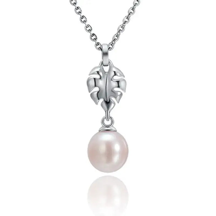 Monstera White Pearl Pendant - Larson Jewelers