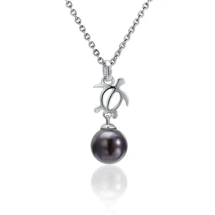 Turtle Black Pearl Pendant - Larson Jewelers