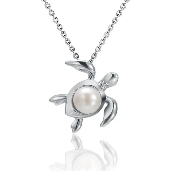 White Pearl Turtle Pendant - Larson Jewelers