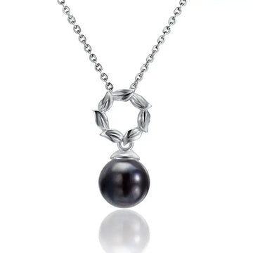 BlackPearl Circular Leaf Pendant - Larson Jewelers