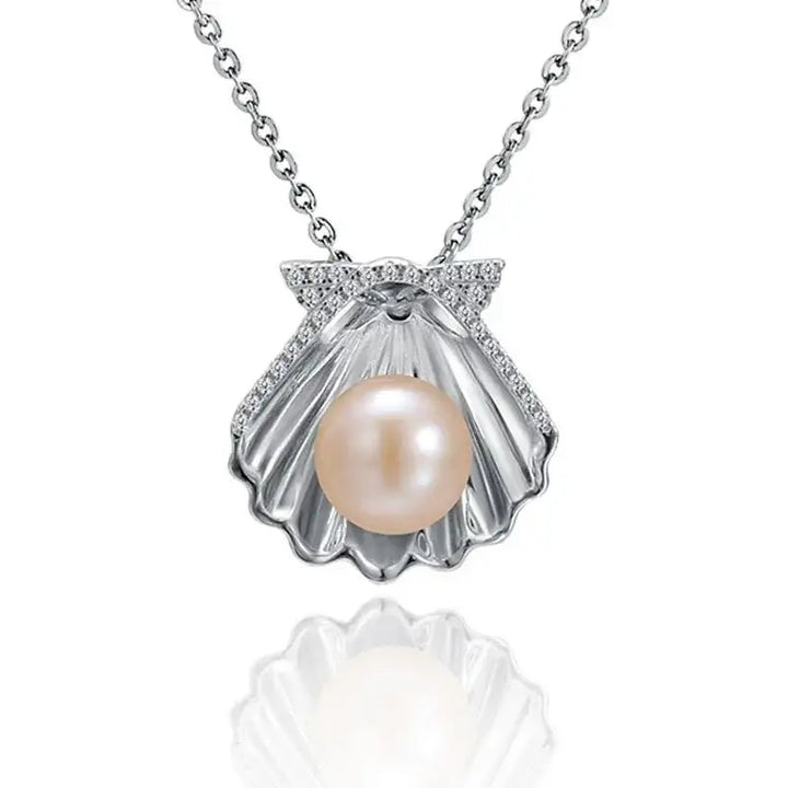 Sunrise Shell with White Pearl Pendant - Larson Jewelers
