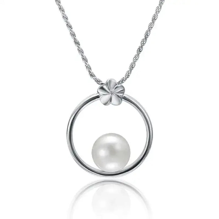 Circle Pendantwith White Pearl Pendant - Larson Jewelers