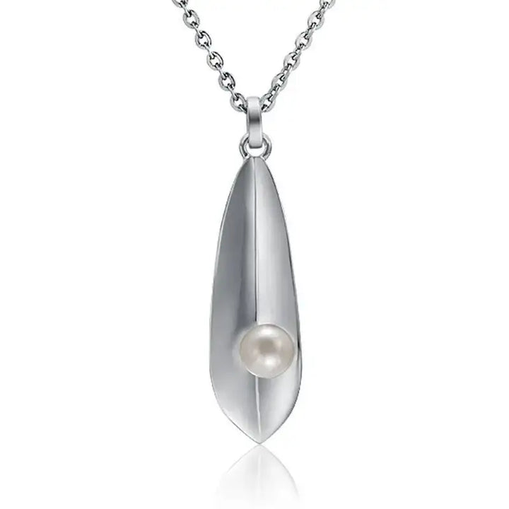 White Pearl Leaf Pendant - Larson Jewelers
