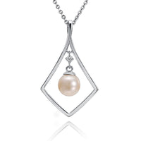 Diamond Shaped White Pearl Pendant