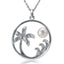 Palm Tree and Wave Pendantwith White Pearl