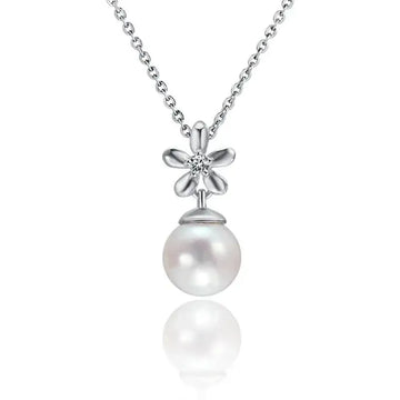 Sterling Silver White Pearl Flower Pendant - Larson Jewelers