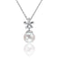 Colgante de flor de perla blanca en plata de ley