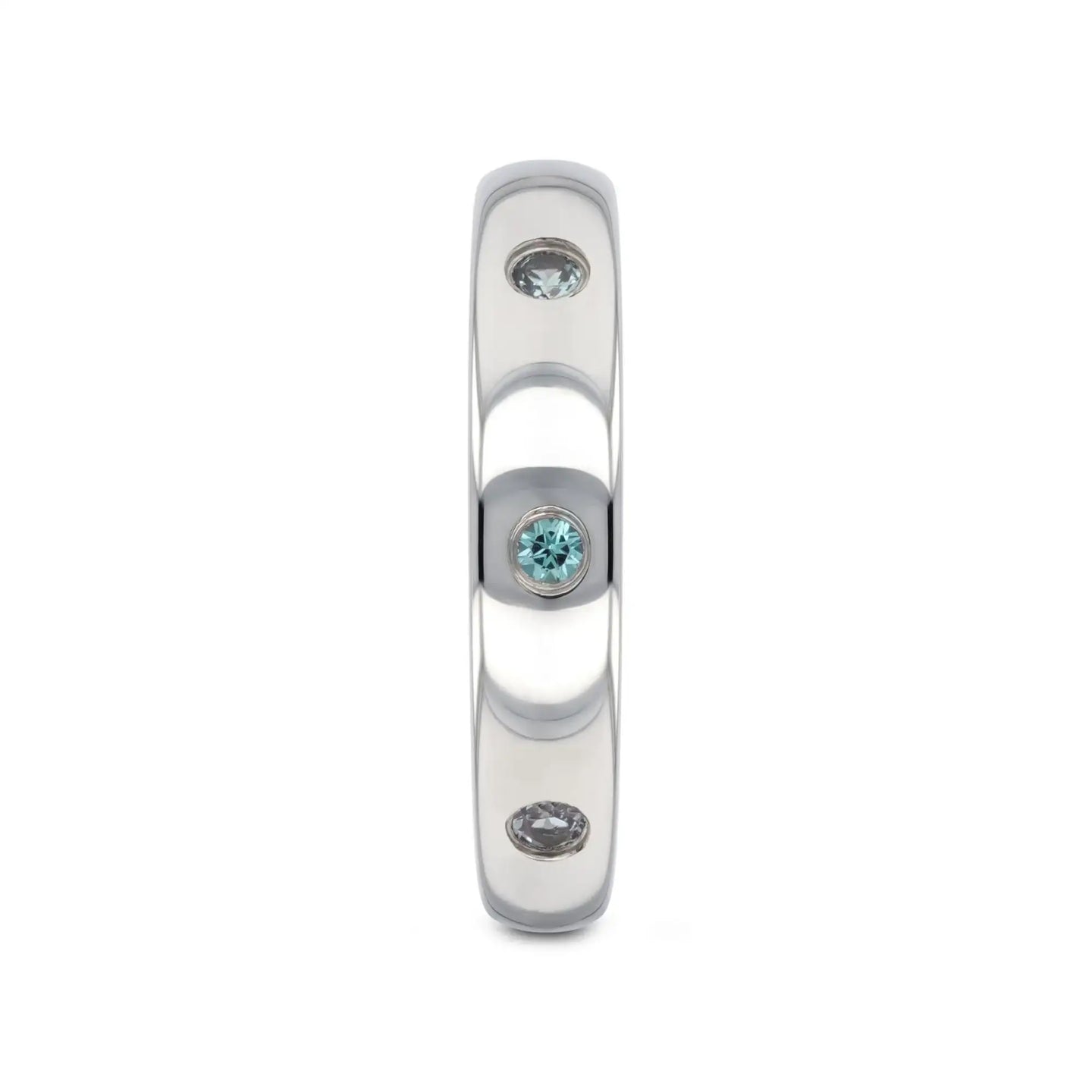 ALEX Polished Domed Tungsten Carbide Ring with Alexandrite Setting - 4mm - Larson Jewelers