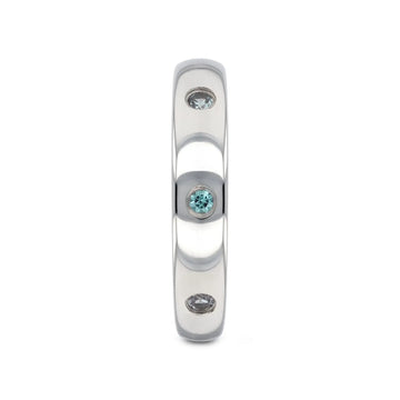 ALEX Polished Domed Tungsten Carbide Ring with Alexandrite Setting - 4mm - Larson Jewelers
