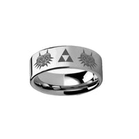 Legend of Zelda Majora Mask Triforce Tungsten Carbide Engraved Ring - 2mm - 12mm - Larson Jewelers