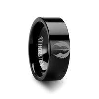 Jedi Order Symbol Star Wars Black Tungsten Engraved Ring - 2mm - 12mm - Larson Jewelers