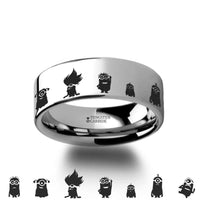 Despicable Me Minions Movie Hero Polished Tungsten Engraved Ring Jewelry - 2mm - 12mm - Larson Jewelers