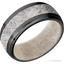 Zirconium with Satin , Polish Finish and Meteorite Inlay and Antler - 9MM - Larson Jewelers