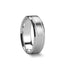 ZOPYROS Novell Beveled Brush Finished Silver Ring with Polished Grooves - 6mm - 8mm - Larson Jewelers