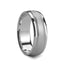 ZENO Novell Satin Finished Center Silver Ring with Dual Milgrains - 6mm - 8mm - Larson Jewelers