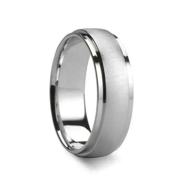 PHILOS Novell Raised Horizontal Brush Finished Silver Ring - 4mm - 10mm - Larson Jewelers