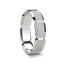 TIMAEUS Novell Carved Rectangular Sections Silver Wedding Band - 6mm & 7mm - Larson Jewelers