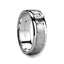 PYRRHUS X Novell Raised Hammered Center with Carved X Cuts Silver Wedding Band - 7mm & 8mm " - Larson Jewelers