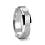 HYPATHUS Novell Flat Brushed Center Silver Wedding Ring with Beveled Edges - 4mm - 10mm - Larson Jewelers