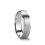 LEONIDUS Novell Raised Brushed Domed Center Silver Wedding Ring - 4mm - 10mm - Larson Jewelers