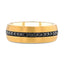 Auryn Gold Plated Tungsten Ring with Black Sapphires - 8mm - Larson Jewelers