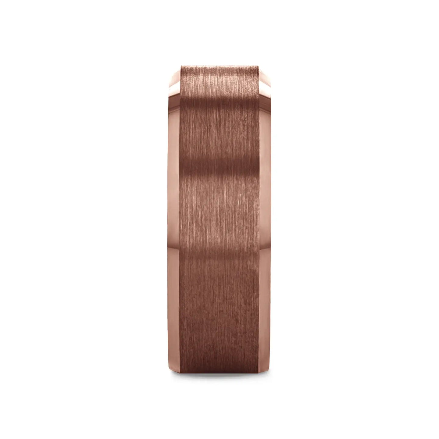 ROKA Flat Beveled Espresso Tungsten Carbide Ring with Brushed Center - 8mm - Larson Jewelers
