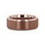 ROKA Flat Beveled Espresso Tungsten Carbide Ring with Brushed Center - 8mm