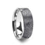 10k Fingerprint Ring White Gold Engraved Flat Brushed Band - 4mm - 8mm - Larson Jewelers