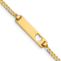14k Cut-out Heart Curb Link ID Bracelet - Larson Jewelers