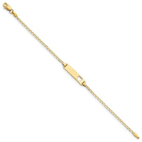 14k Cut-out Heart Flat Curb Link ID Bracelet - Larson Jewelers