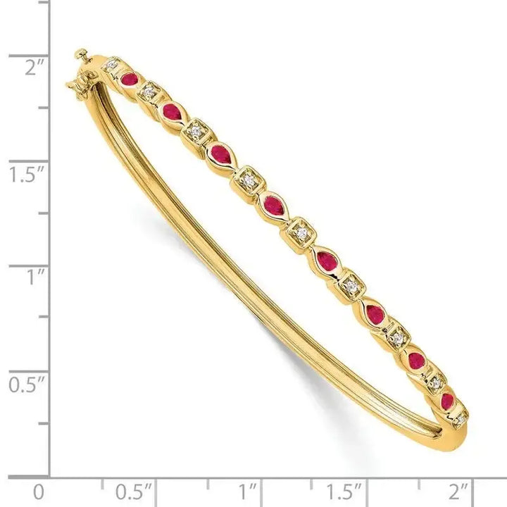 14k Ruby and Diamond Bangle - Larson Jewelers
