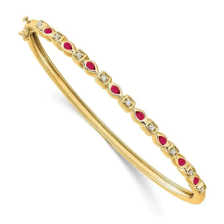 14k Ruby and Diamond Bangle - Larson Jewelers