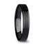 OCTAVIUS Flat Black Ceramic Ring with Brushed Center & Polished Edges - 4mm - 12mm - Larson Jewelers