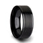 OCTAVIUS Flat Black Ceramic Ring with Brushed Center & Polished Edges - 4mm - 12mm - Larson Jewelers