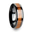 SAGON Black Ceramic Ring with Polished Bevels and Teak Wood Inlay - 6mm - 10mm - Larson Jewelers