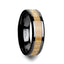 BILTMORE Black Ceramic Ring with Polished Bevels and Ash Wood Inlay - 6mm - 10mm - Larson Jewelers