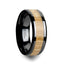 BILTMORE Black Ceramic Ring with Polished Bevels and Ash Wood Inlay - 6mm - 10mm - Larson Jewelers