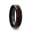 ANTONIUS Beveled Black Ceramic Ring with Black & Red Carbon Fiber - 4mm - 10mm - Larson Jewelers
