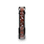 TRIASSIC Red Dinosaur Bone Inlaid Black Ceramic Beveled Edged Ring - 4mm & 8mm - Larson Jewelers