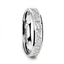 MESOZOIC Men’s Tungsten Flat Beveled Wedding Ring with White Dinosaur Bone Inlay - 4mm or 8mm - Larson Jewelers