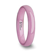 CORAL Domed Polish Finish Pink Ceramic Ring - 4mm - Larson Jewelers