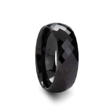 DRACO 288 Diamond Faceted Black Ceramic Ring - 2mm - 8mm - Larson Jewelers