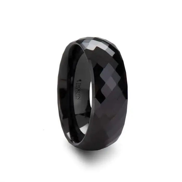 DRACO 288 Diamond Faceted Black Ceramic Ring - 2mm - 8mm - Larson Jewelers
