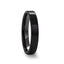 Medium-width flat polished black ceramic ring with glossy finish