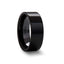 FAITH Black Flat Shaped Ceramic Wedding Ring for Her - 2 mm - Larson Jewelers