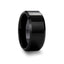 CITAR Polished Finish Black Ceramic Ring with Beveled Edges - 4mm - 12mm - Larson Jewelers
