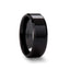 CITAR Polished Finish Black Ceramic Ring with Beveled Edges - 12mm - Larson Jewelers