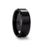 CITAR Polished Black Ceramic Ring with Beveled Edges — 10mm