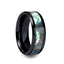 OAHU Beveled Black Ceramic Ring with Shell Inlay - 8mm - Larson Jewelers