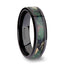 RANGER Beveled Black Ceramic Wedding Ring with Real Military Style Jungle Camo - 6mm - 10mm - Larson Jewelers